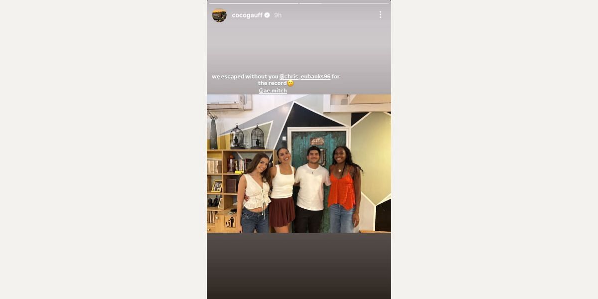 Via Coco Gauff's Instagram stories